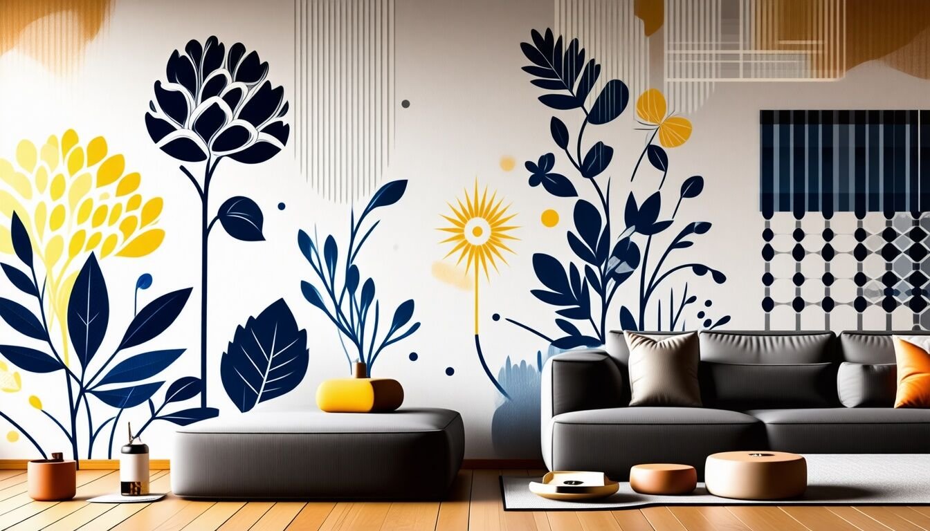 Découvrez 20 idées créatives de peinture murale pour donner du style et de la personnalité à vos murs et transformer votre intérieur facilement.