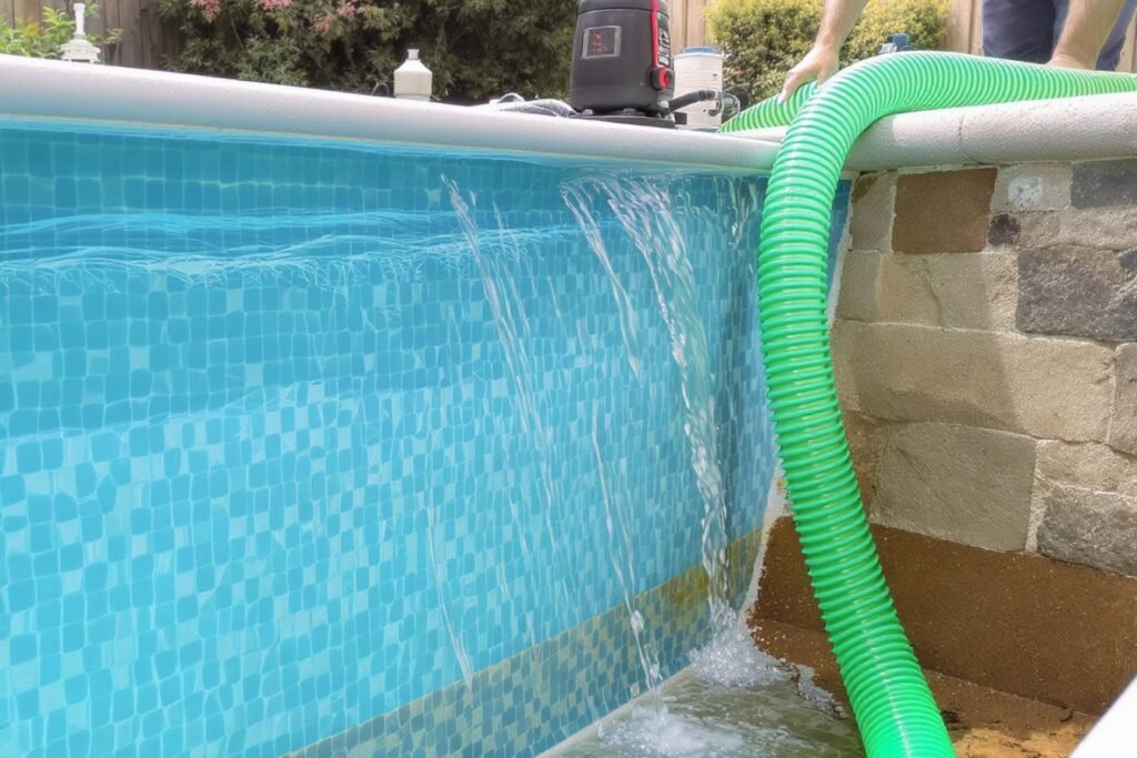 Vider sa piscine avec un tuyau