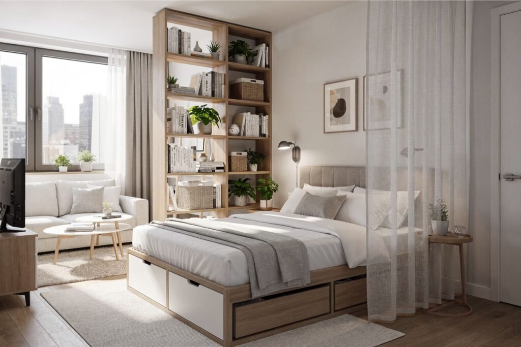 aménager un coin nuit dans un studio