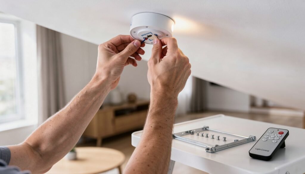 comment installer une lampe au plafond sans arrivée électrique