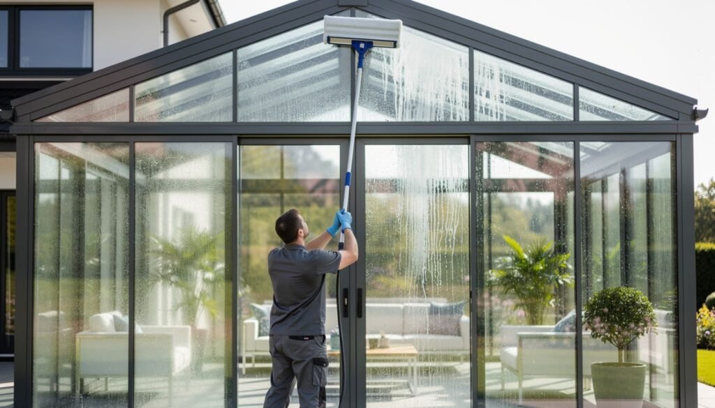 comment nettoyer les vitres d'une véranda en hauteur