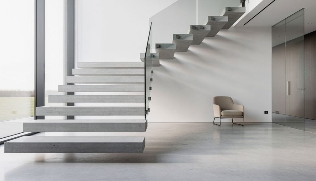 escalier moderne beton