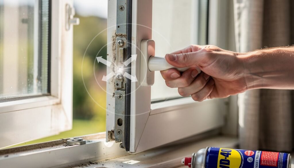 fenêtre bloquée en position fermée
