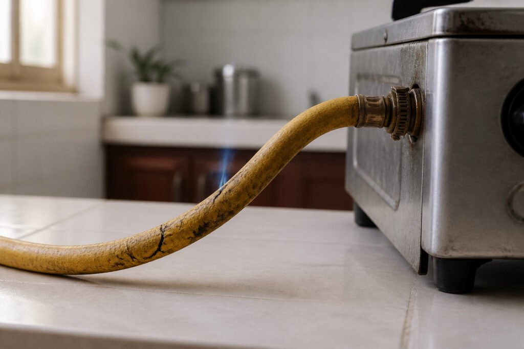 Tuyau de gaz use avec fuite