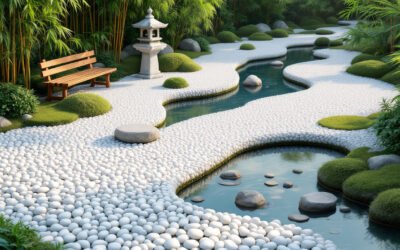 Aménager un jardin avec des galets blancs pour un effet zen et naturel