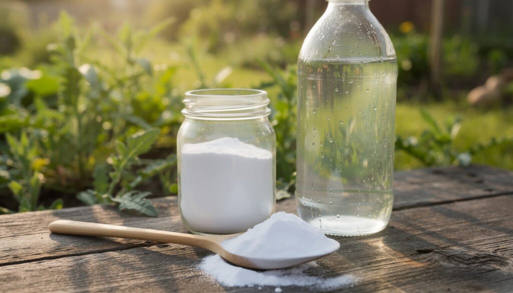 découvrez une recette simple et efficace de désherbant naturel au bicarbonate et vinaigre pour entretenir votre jardin sans utiliser de pesticides chimiques.