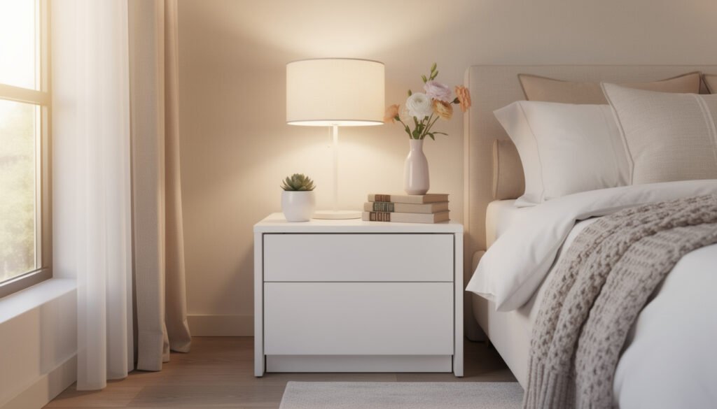 découvrez des idées déco avec une table de chevet blanche pour créer une chambre élégante et stylée. inspirez-vous pour un intérieur lumineux et moderne.