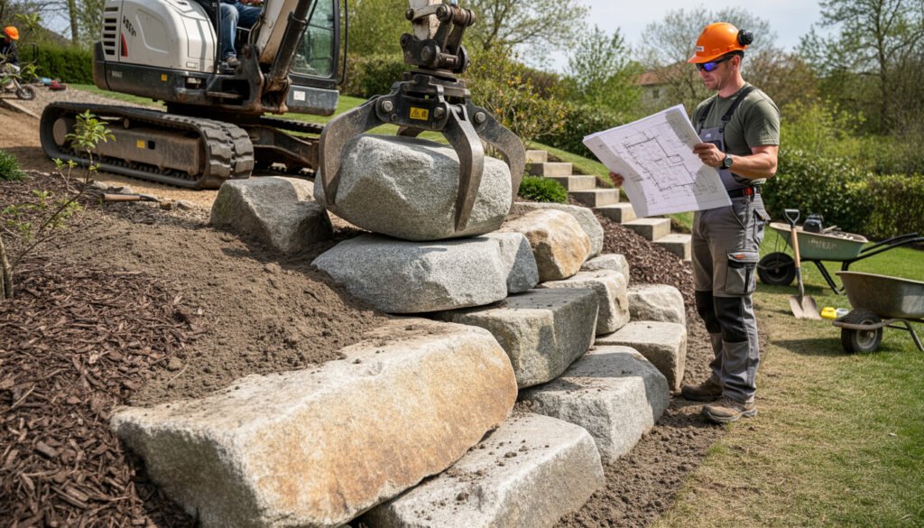 Pierre d'enrochement : usages, pose et prix au jardin