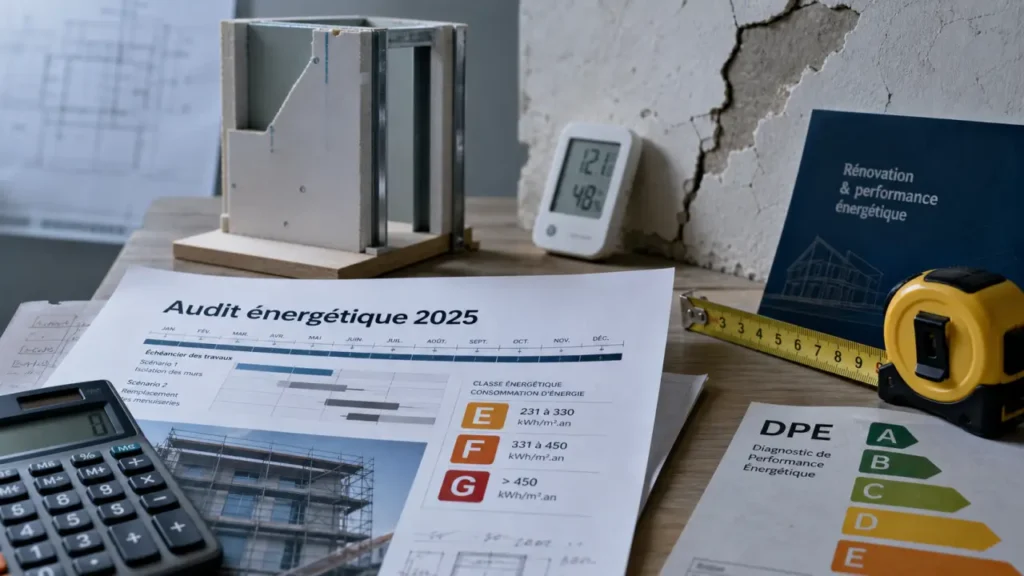 Audit énergétique 2025 : DPE E F G et scénarios de travaux