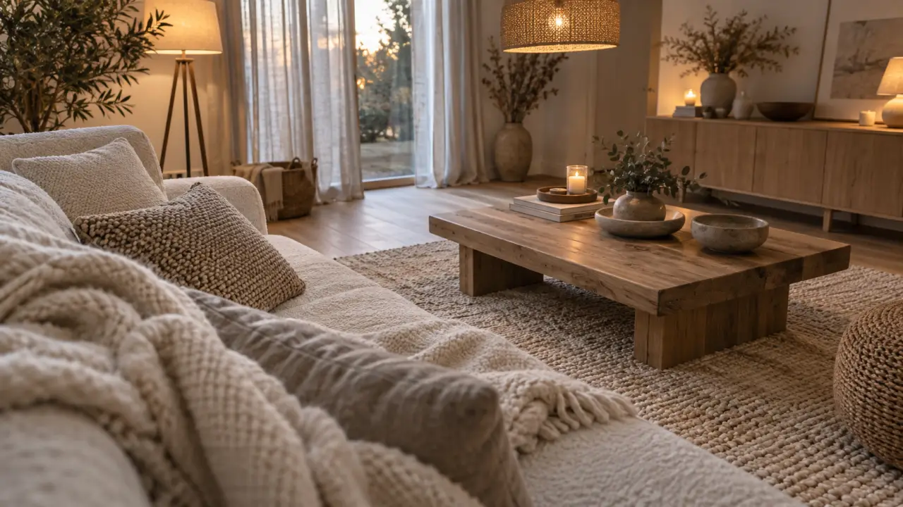 La déco scandinave cocooning réchauffe un salon clair sans l’encombrer