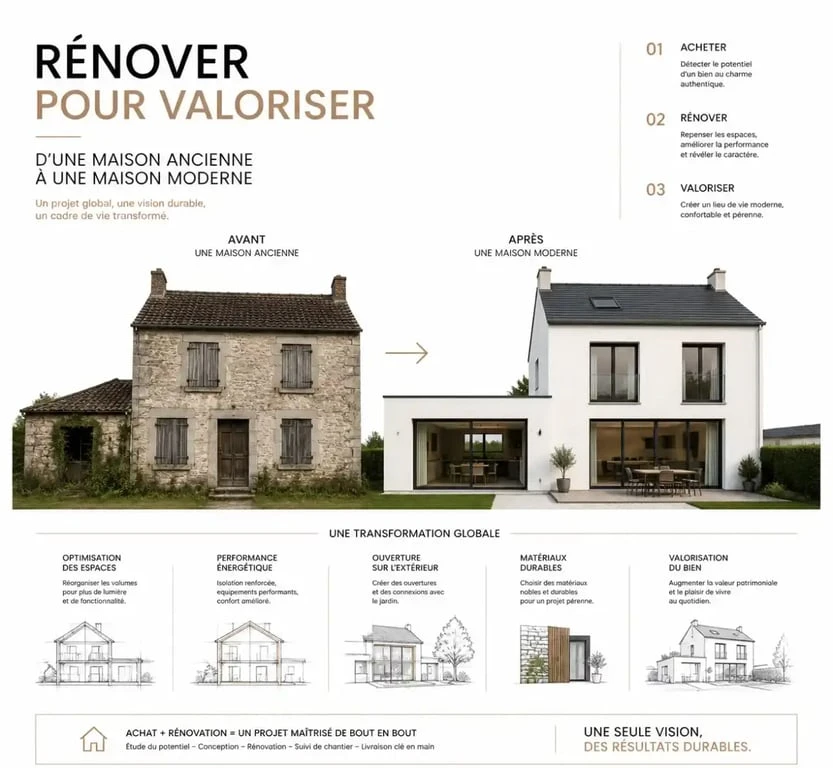 Visualisation du projet pour acheter une maison avec travaux et rénover son intérieur