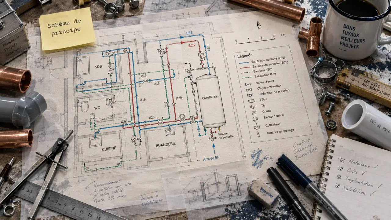 Schema plomberie : erreurs de tracé qui compliquent l’entretien